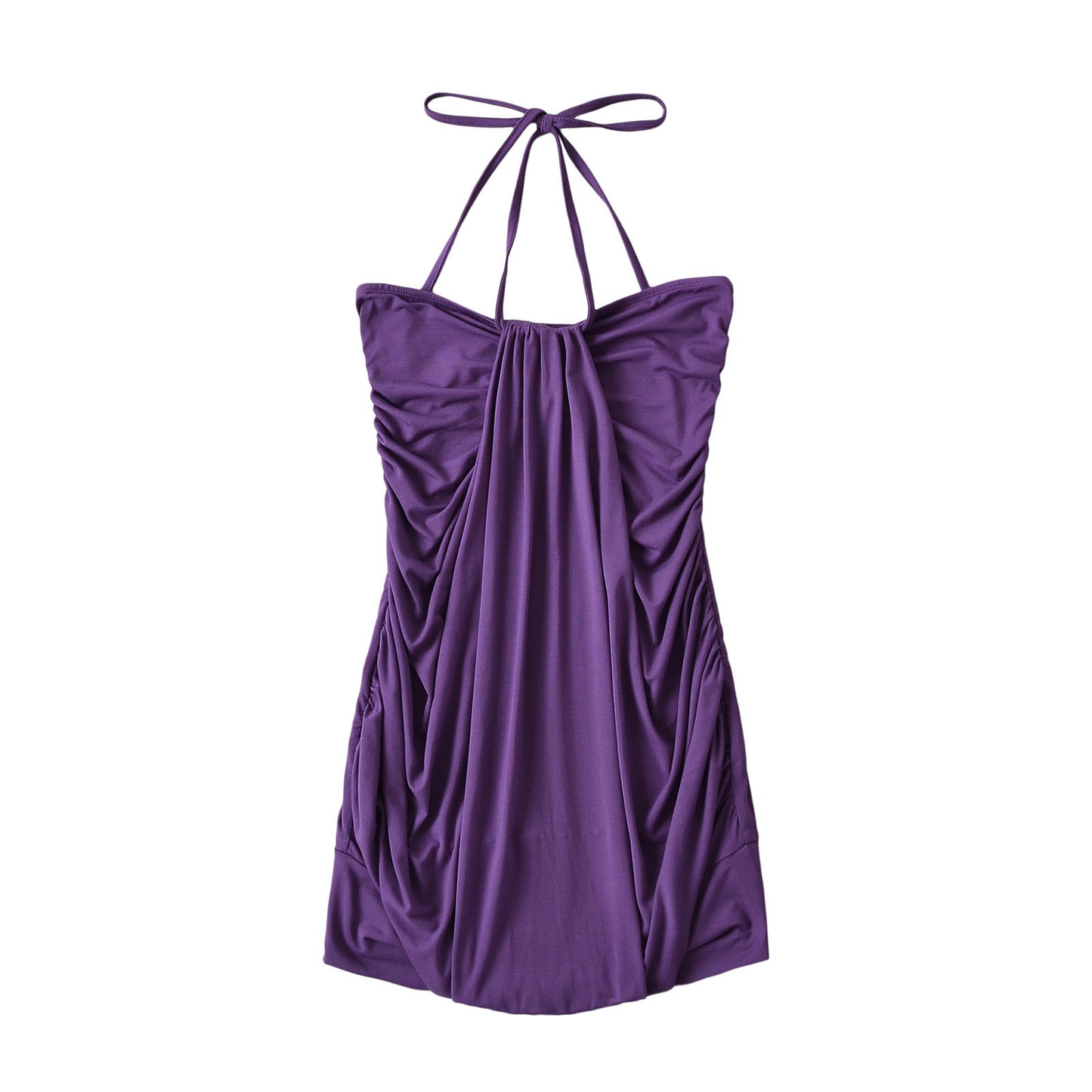 Lace-up halter dress with a hip-hugging silhouette