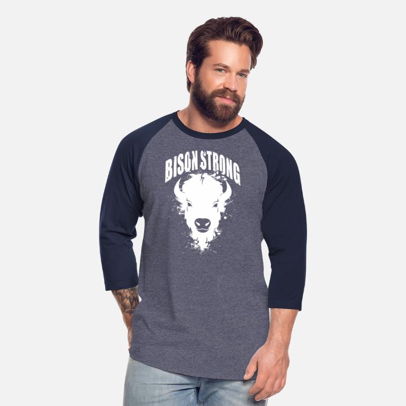 Bison Strong Ghost White Logo