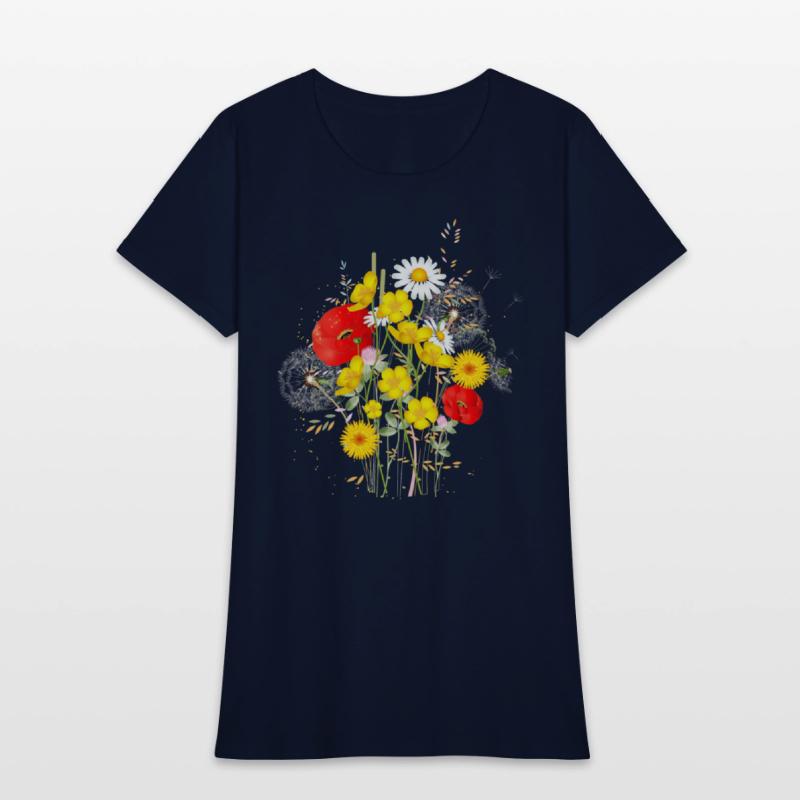 bright colorful flowers meadow full of flowers