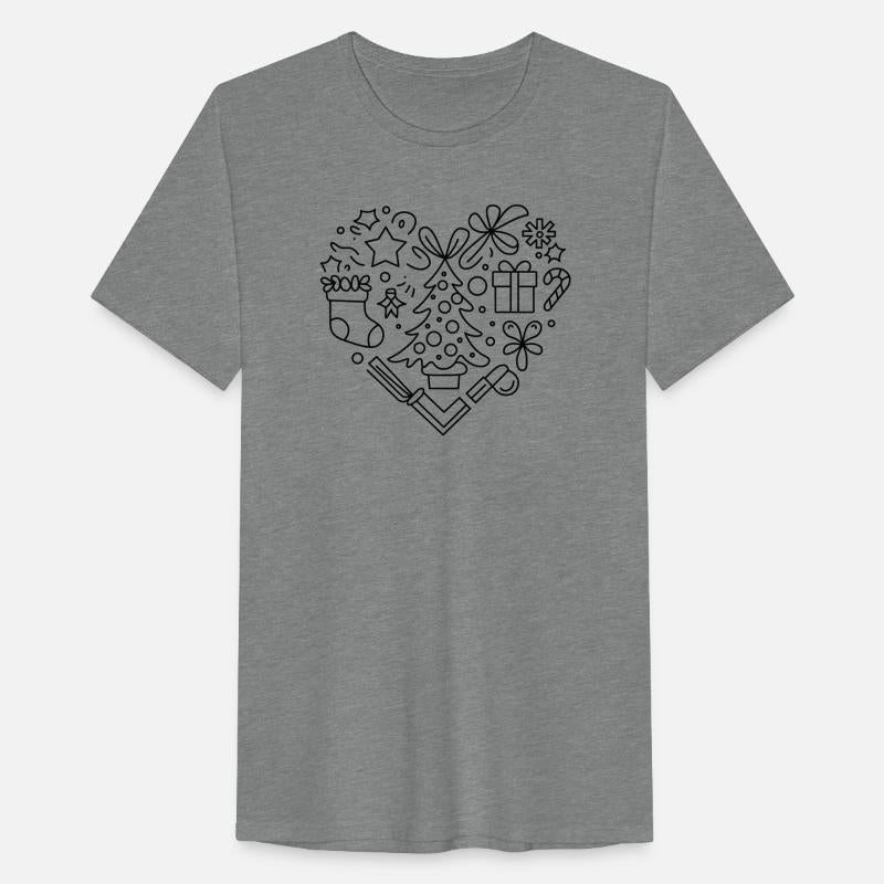 Christmas Line Art Heart Vector Single Color