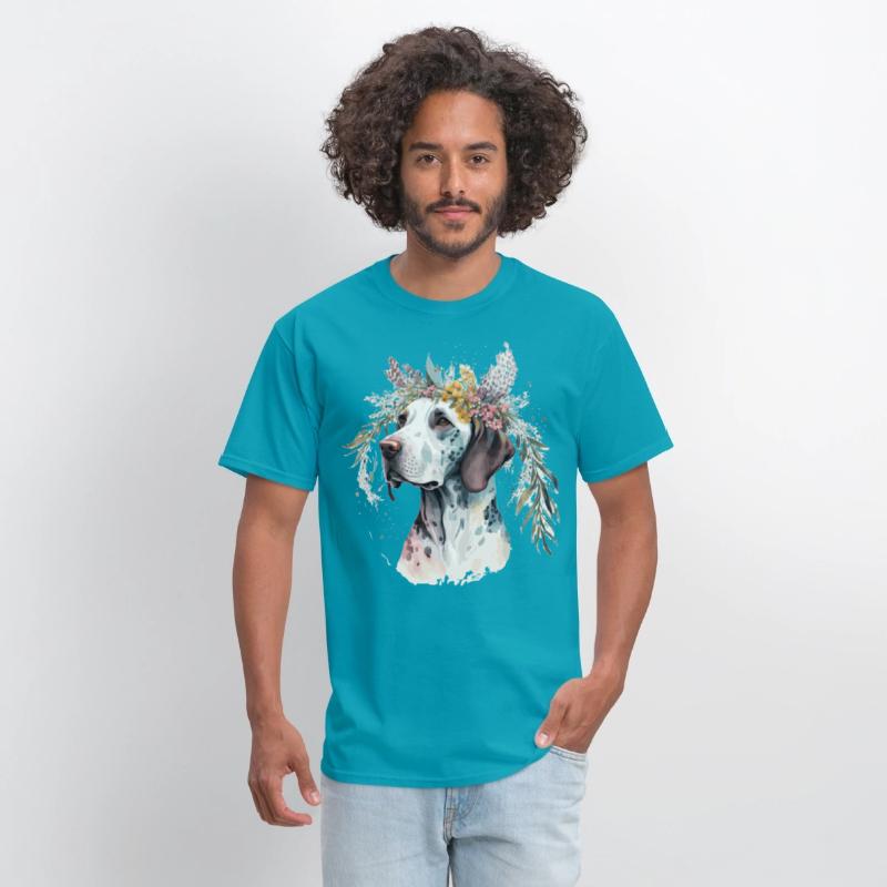 Cute English Pointer Flower Crown Pet Dog Breed Fl