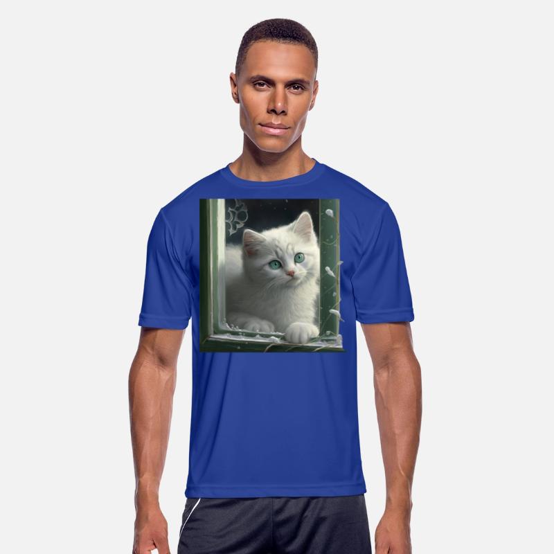 cute white kitten with green eyes