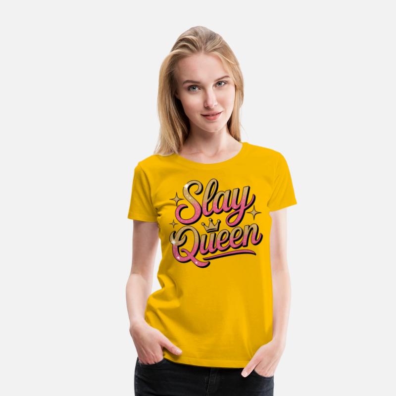 Glittery Stay Queen Typography Design