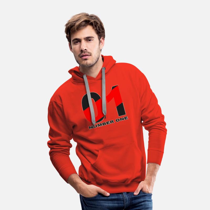 NUMBER 01 BLACK AND RED COLOR