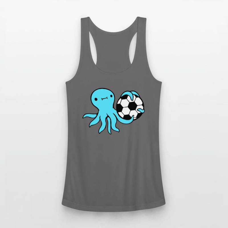 Octopus playing soccer ball holding goalkeeper fun
