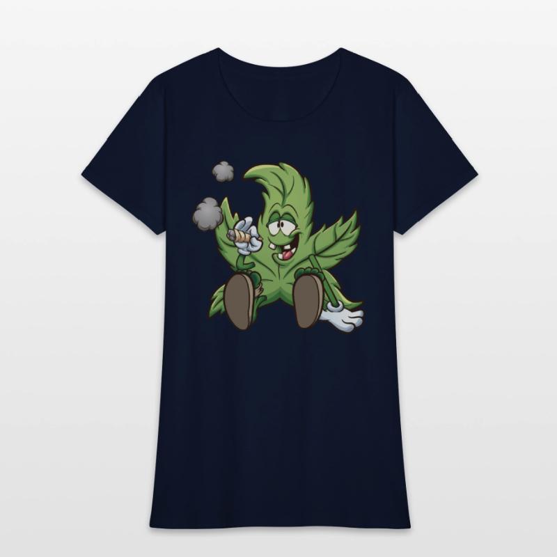 Playful Cannabis Leaf Cartoon Design
