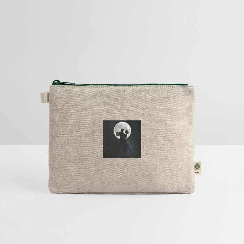 Silhouetted Couple Under Full Moon