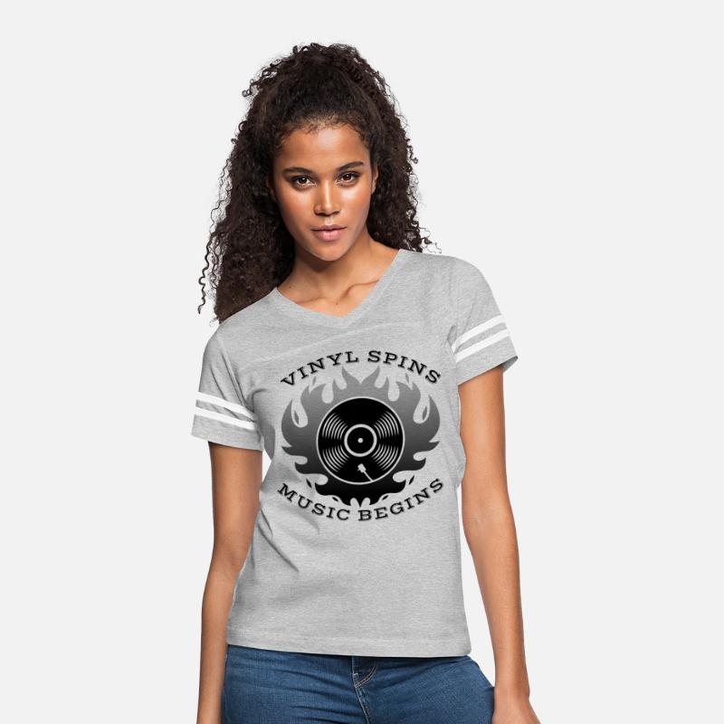 Vinyl Spins Music Begins with record on fire