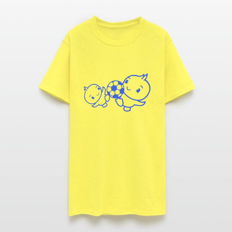 2 Birds two Playing Soccer Together Fun Ball Sport