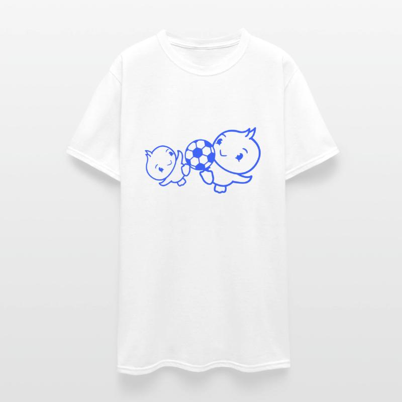 2 Birds two Playing Soccer Together Fun Ball Sport