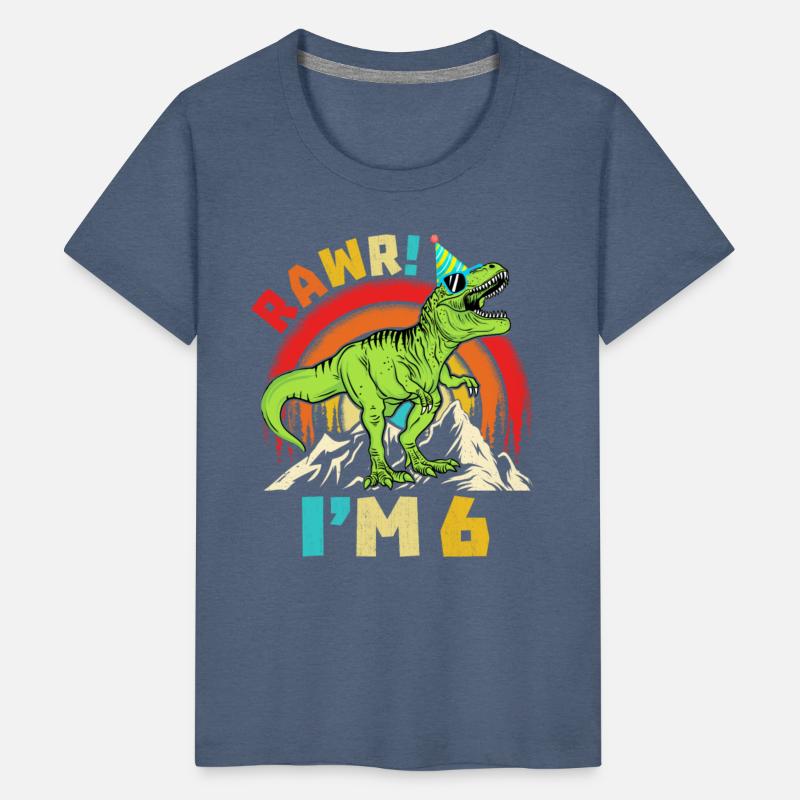 6th Birthday Dinosaur T Rex Rawr I'm 6 For Boys
