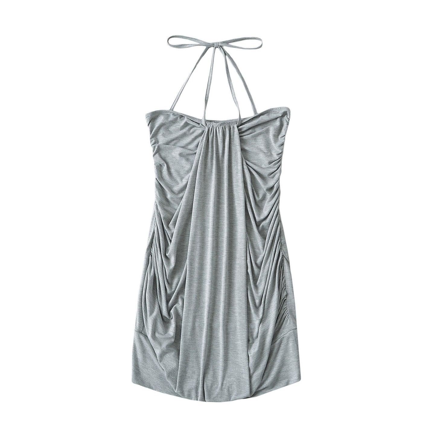 Lace-up halter dress with a hip-hugging silhouette