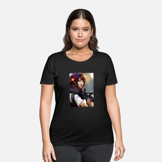 A beautiful girl with a gun