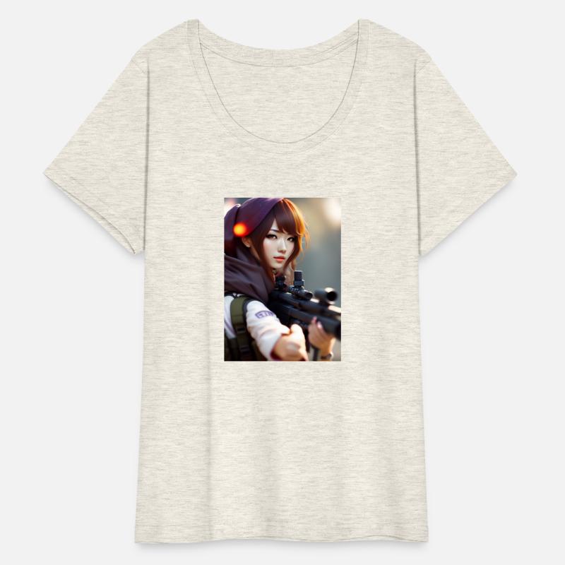 A beautiful girl with a gun