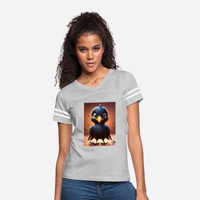 A cute and cute baby crow with cute eyes