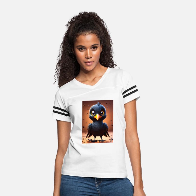 A cute and cute baby crow with cute eyes