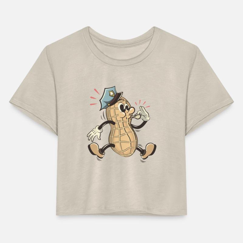 a peanut in a police hat blowing a loud whistle