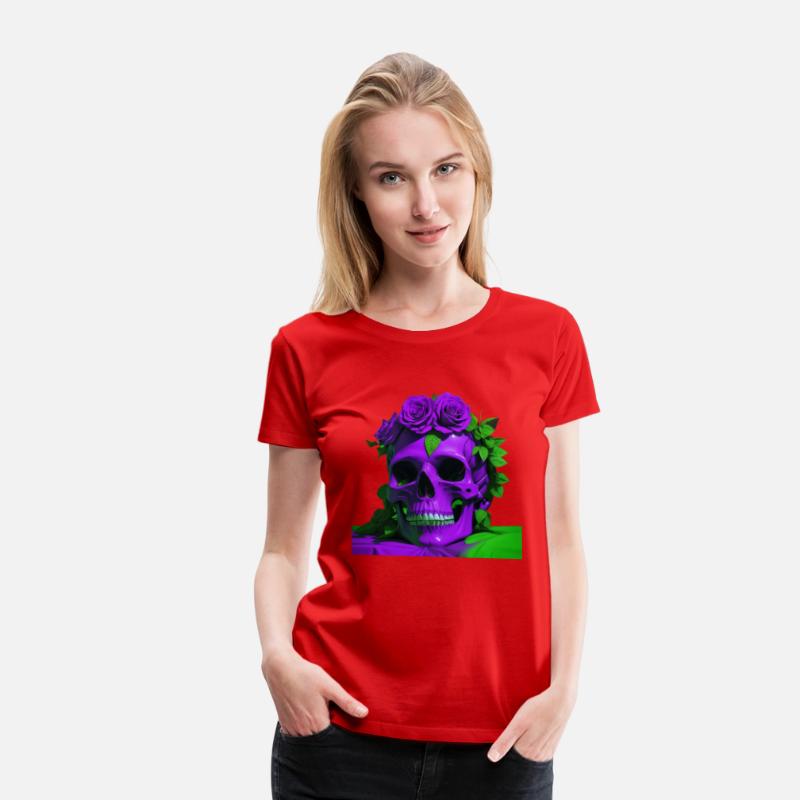 Aesthetic Skulls and Roses | Violet and Green
