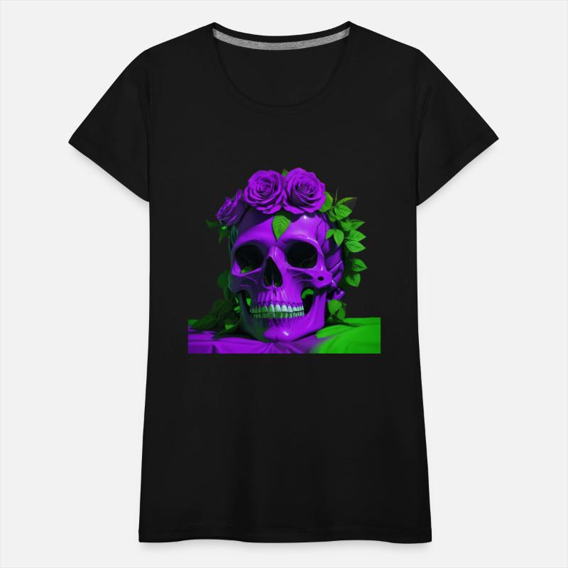 Aesthetic Skulls and Roses | Violet and Green