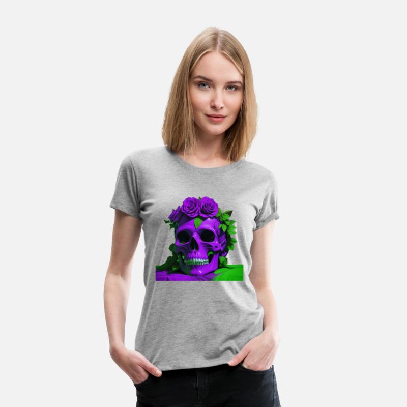 Aesthetic Skulls and Roses | Violet and Green