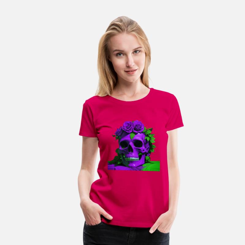 Aesthetic Skulls and Roses | Violet and Green