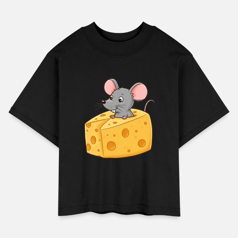 Animal cartoon mouse with cheese