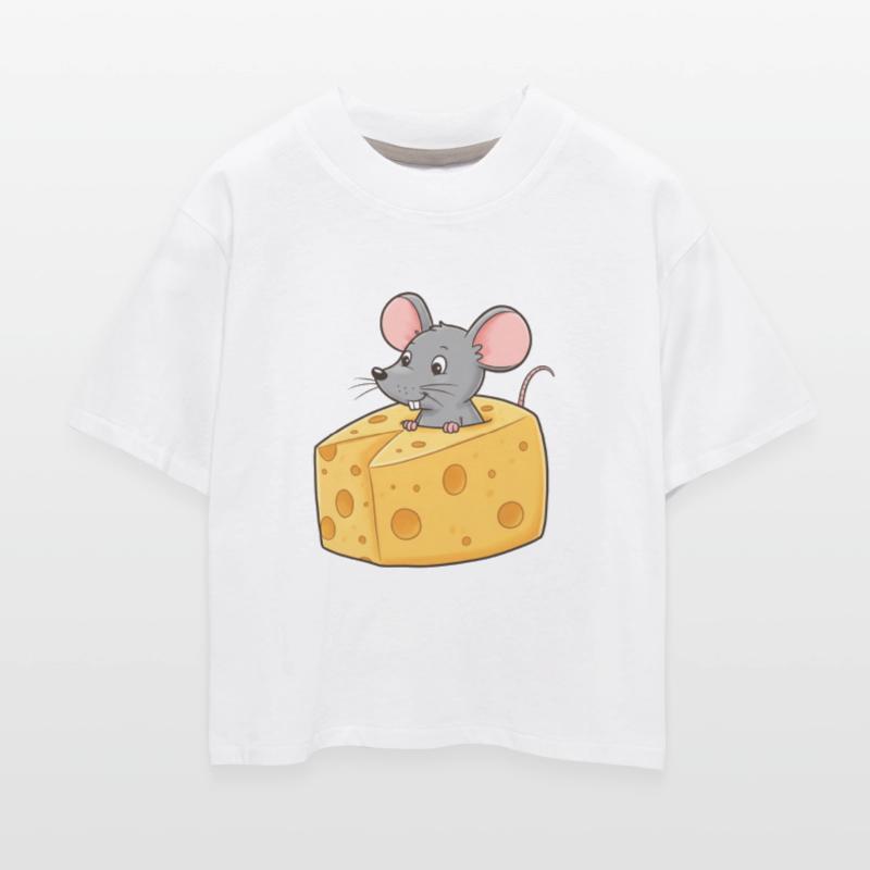 Animal cartoon mouse with cheese