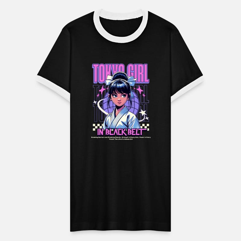 anime tokyo girl in black belt