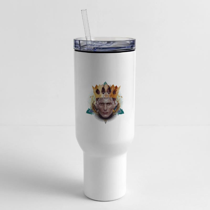 artful striking portrait man with crown king