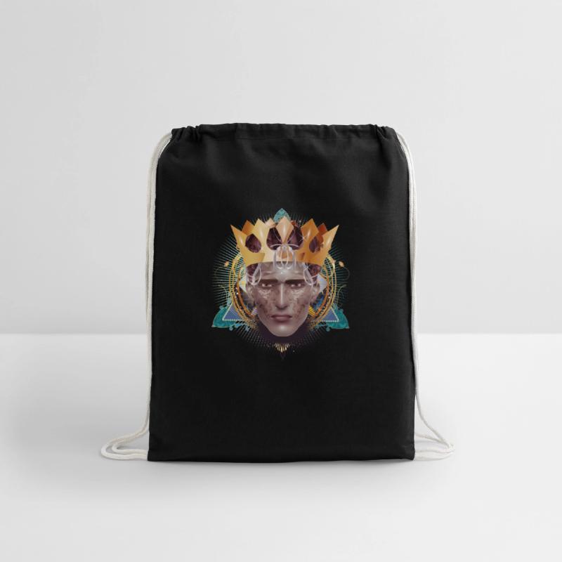 artful striking portrait man with crown king