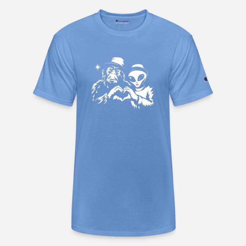 Bigfoot and Alien Heart Hands Funny