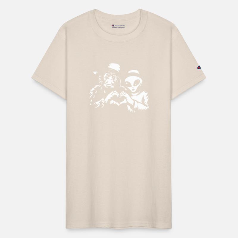 Bigfoot and Alien Heart Hands Funny