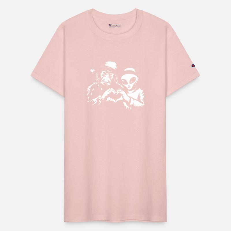 Bigfoot and Alien Heart Hands Funny