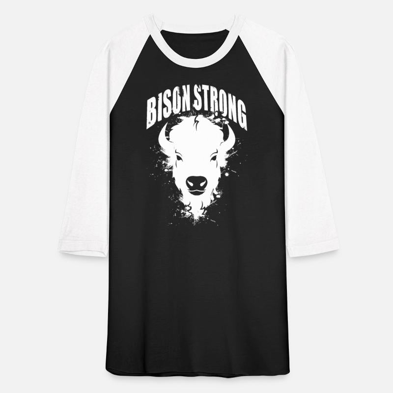 Bison Strong Ghost White Logo