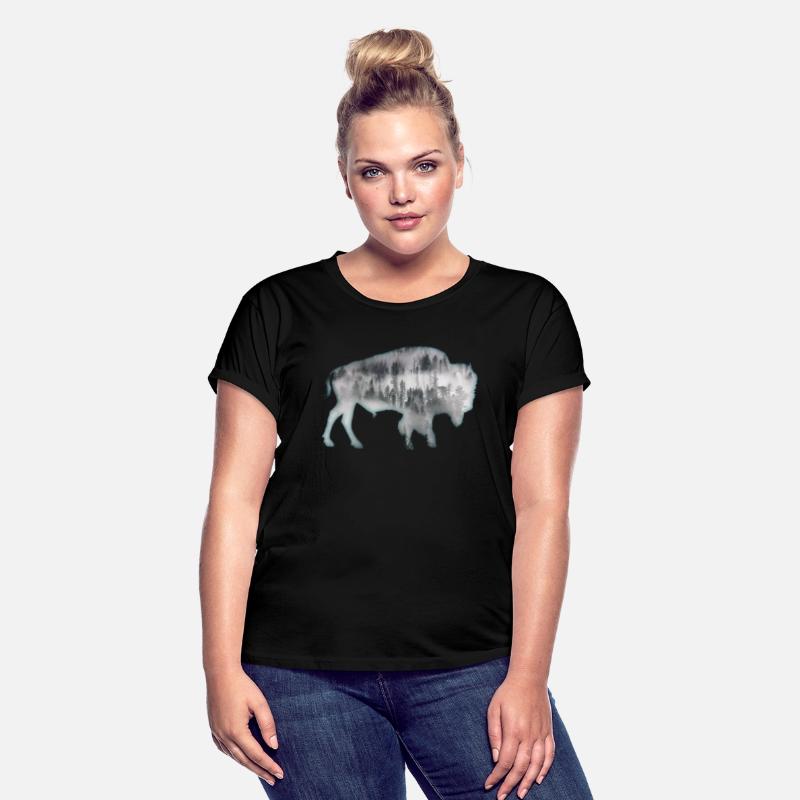 Bison with snowy landscape background