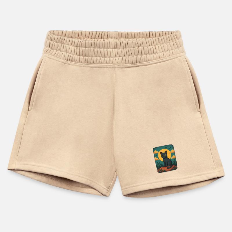 Black Cat Silhouette Against Moonlit Sky