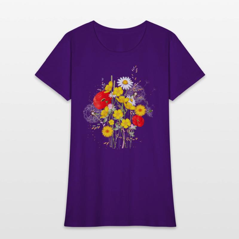 bright colorful flowers meadow full of flowers