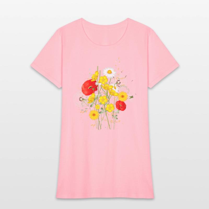 bright colorful flowers meadow full of flowers