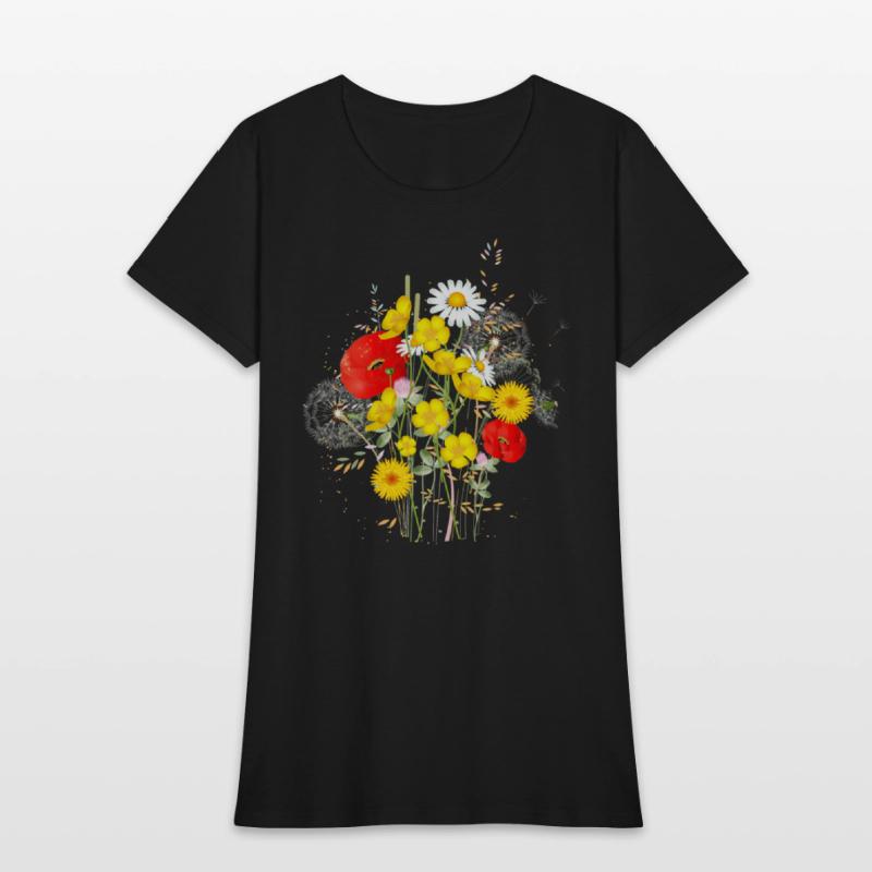 bright colorful flowers meadow full of flowers