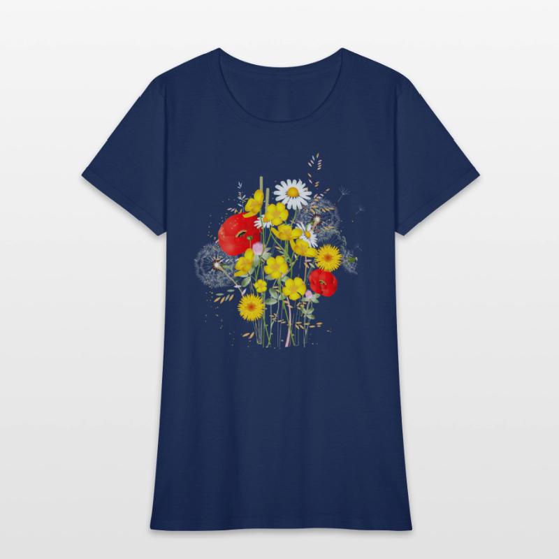 bright colorful flowers meadow full of flowers