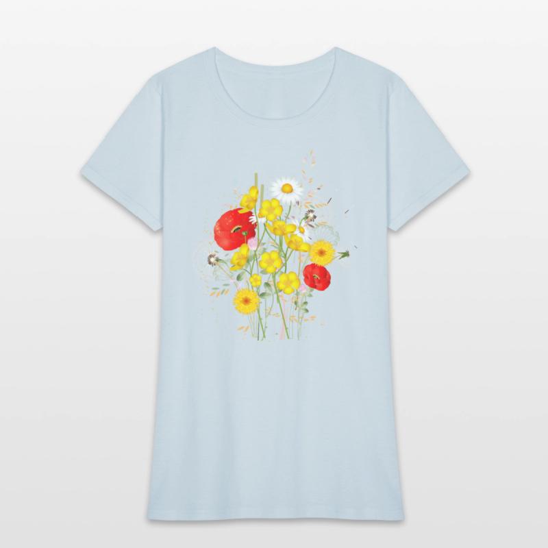 bright colorful flowers meadow full of flowers