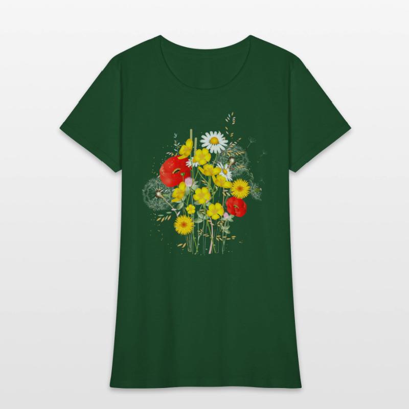 bright colorful flowers meadow full of flowers