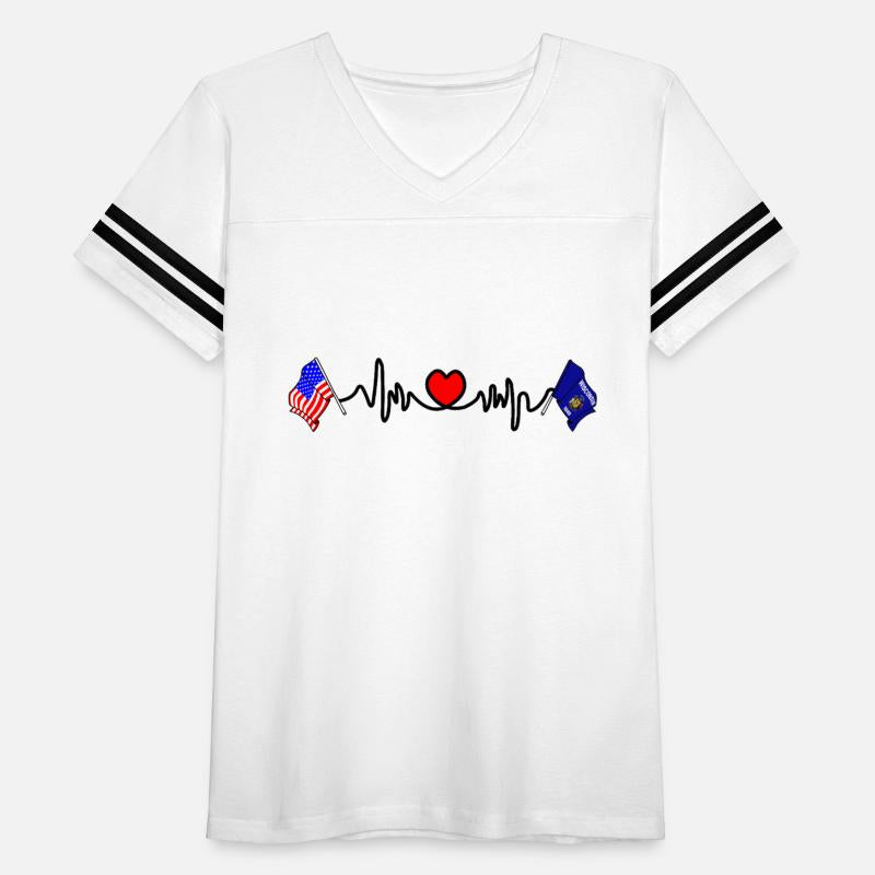 Cardio Heart with Flag USA and Flag Wisconsin