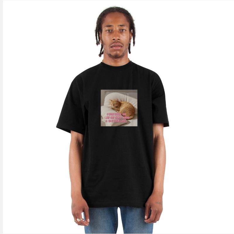 Cat on Pillow with Text