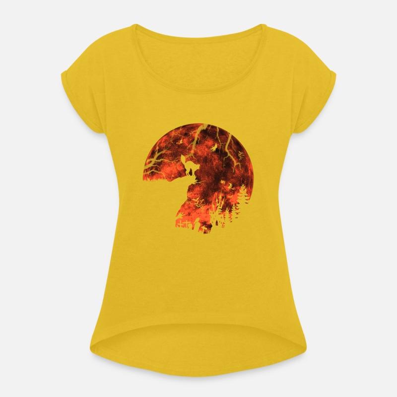 Cat Red Moon trick or treat Bats Forest Halloween