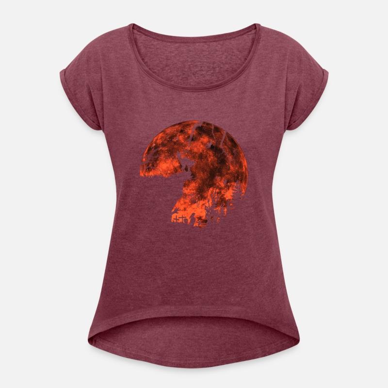 Cat Red Moon trick or treat Bats Forest Halloween