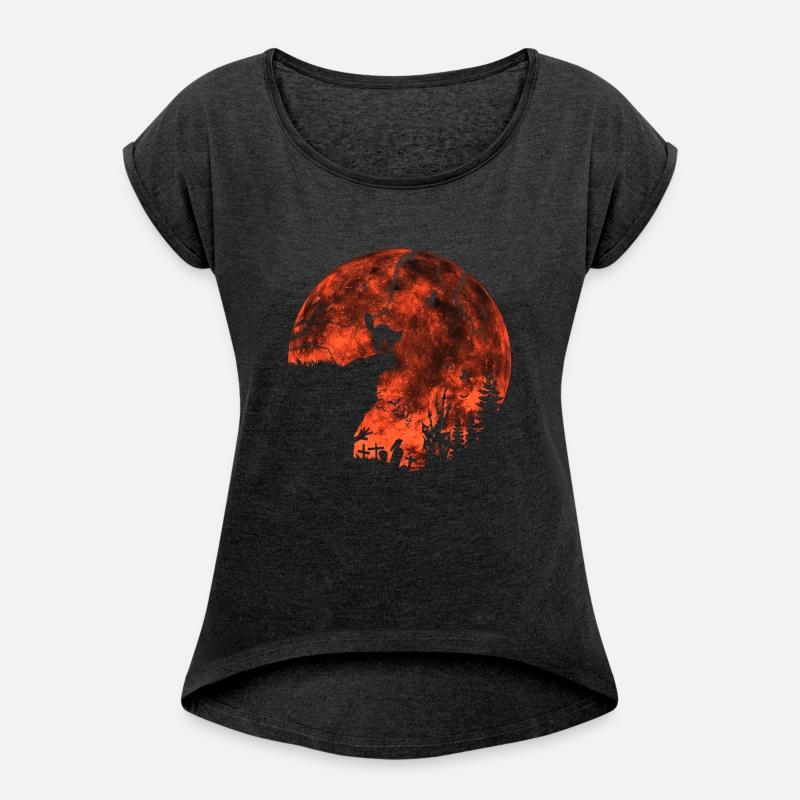 Cat Red Moon trick or treat Bats Forest Halloween