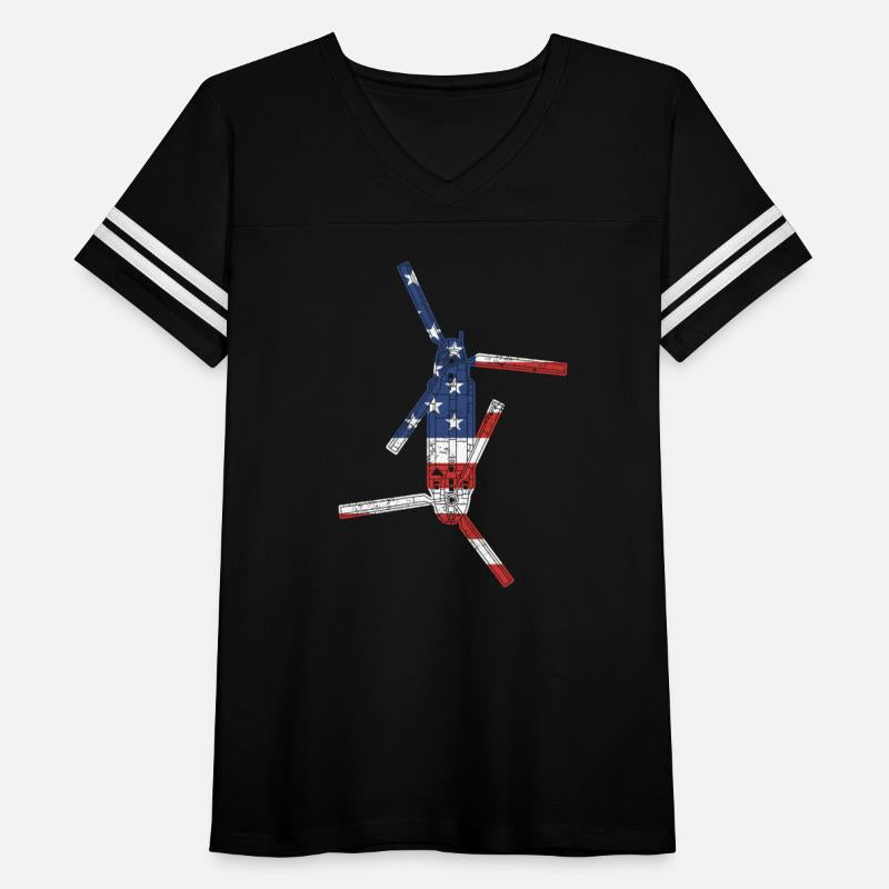 CH47 Chinook Military Helicopter American Flag