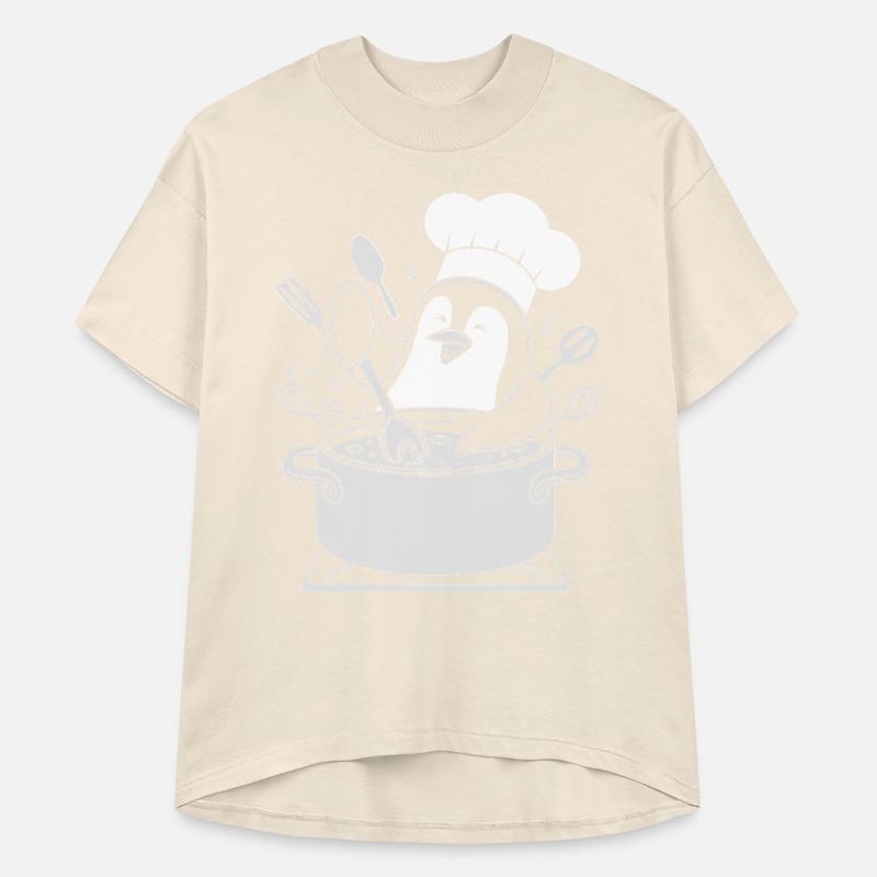 Chef Penguin Cooking with Utensils in Pot