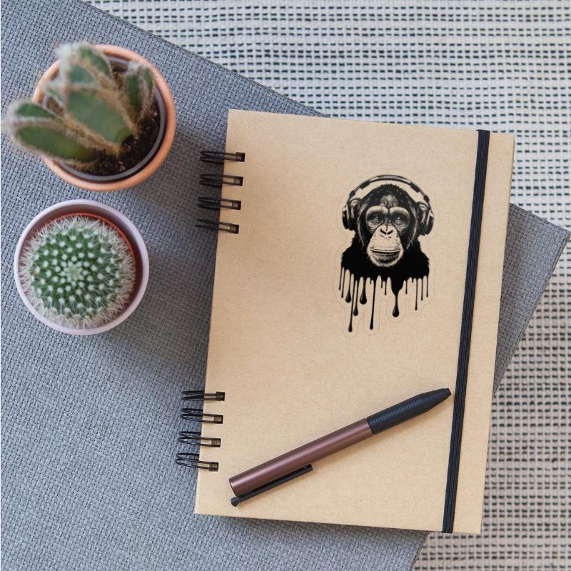 Chimpanzee with Headphones Monkey Music DJ